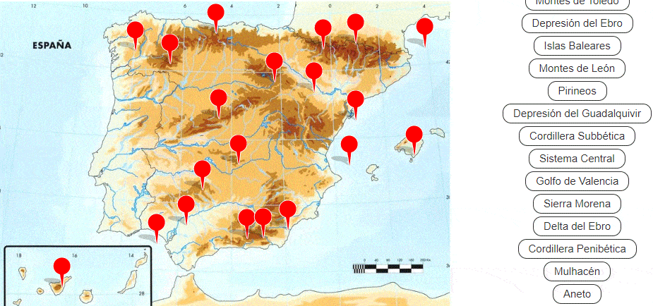 Juego mapa físico España