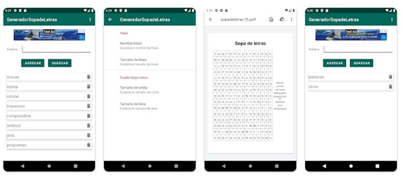 app generador sopas de letras
