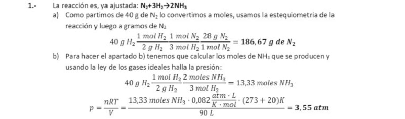 Ejercicios para practicar la estequiometría