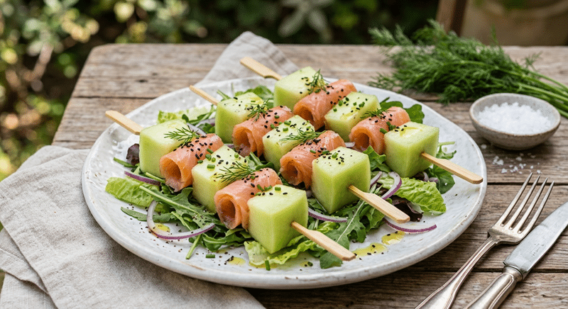 brocheta salmón