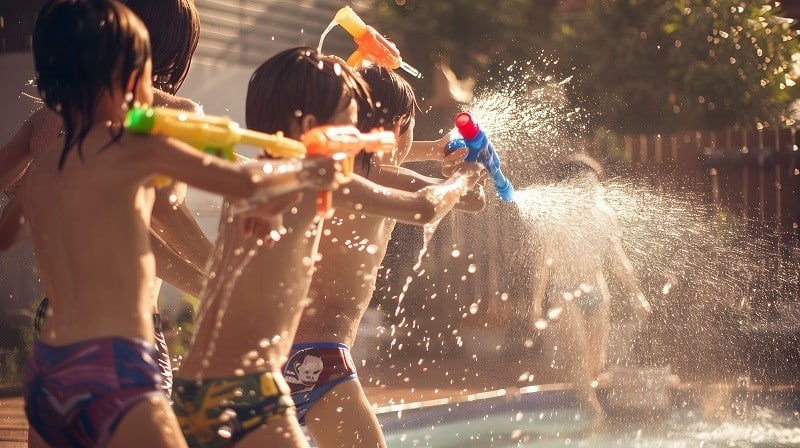 juegos con pistolas de agua