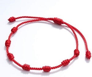 pulsera roja 7 nudos