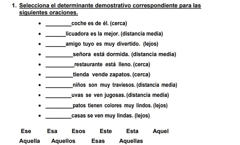 repasar los determinantes