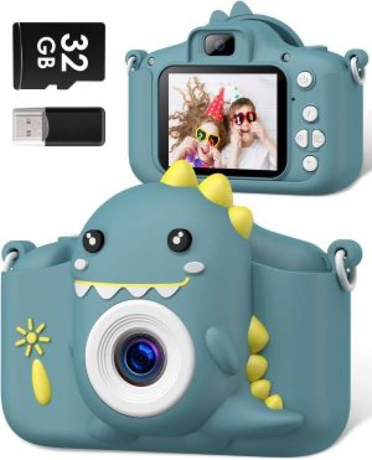 Hangrui Cámara Infantil 1080P HD | 20MP | Pantalla 2.0 | Con 32G Y Funda De Silicona | Regalo Para Niños De 3 A 12 Años