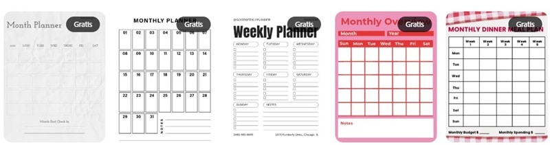 plantillas de planificadores mensuales para imprimir