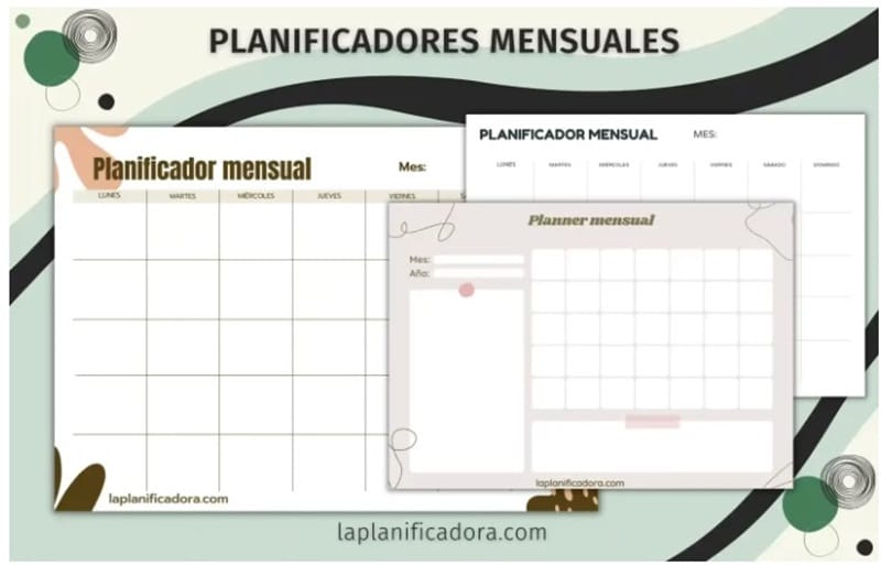plantillas de planificadores mensuales para imprimir