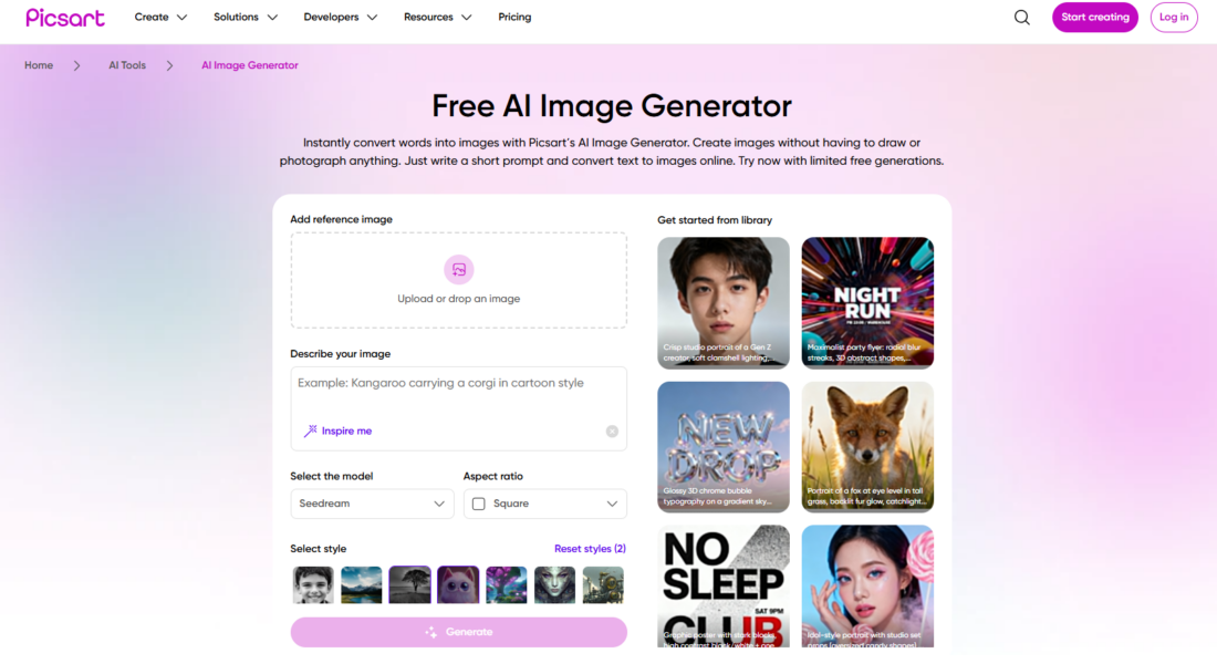 Picsart AI Image Generator - ia para crear imágenes