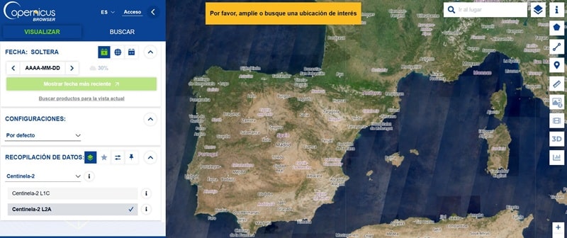 Copernicus Data Space Ecosystem satélites 