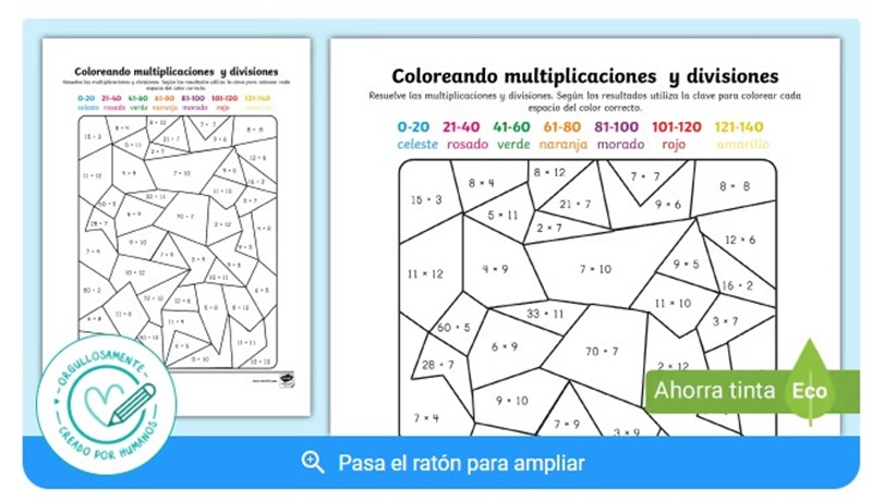 colorear matemáticas