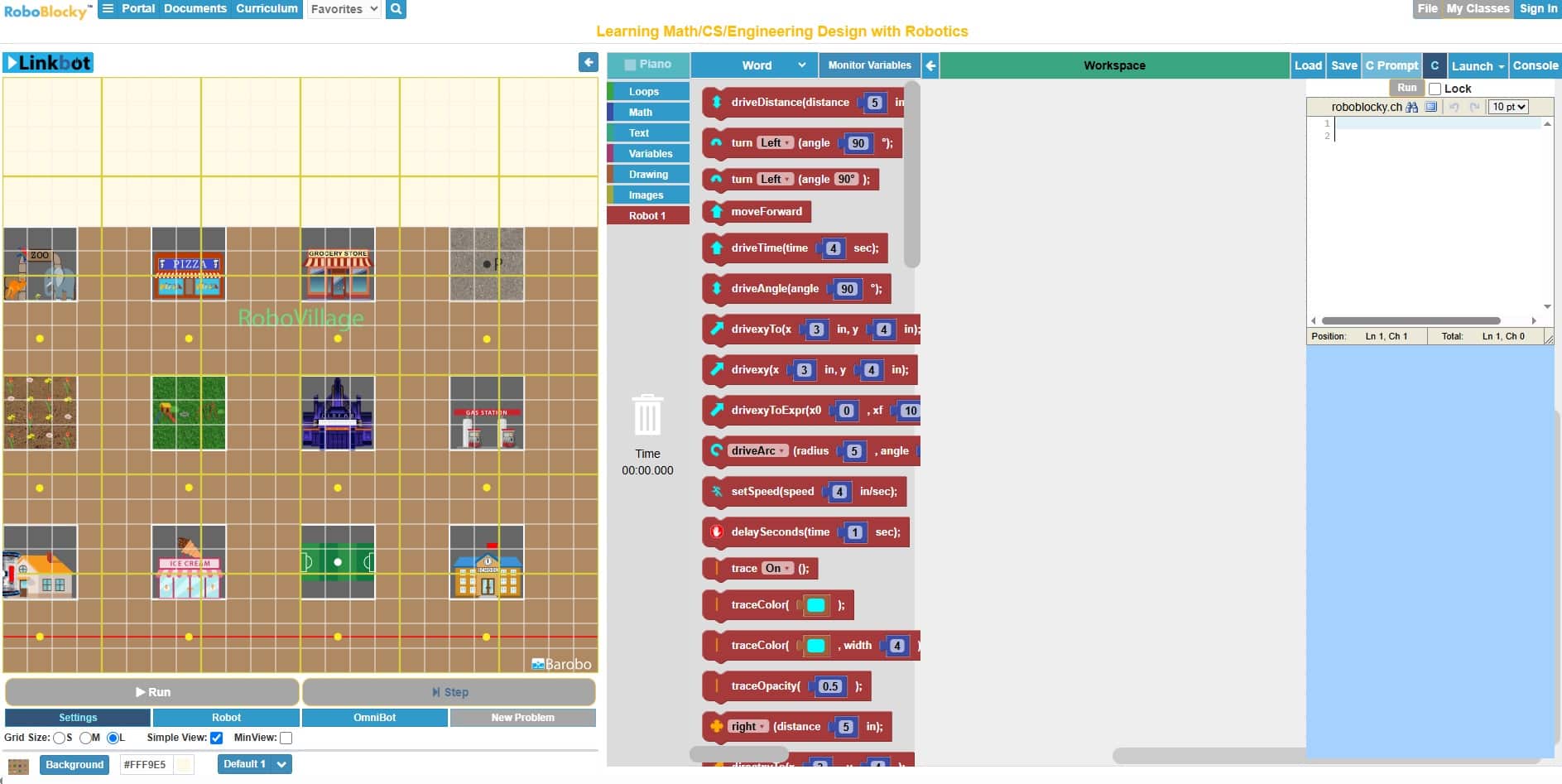 RoboBlocky, programación por bloques, robots virtuales