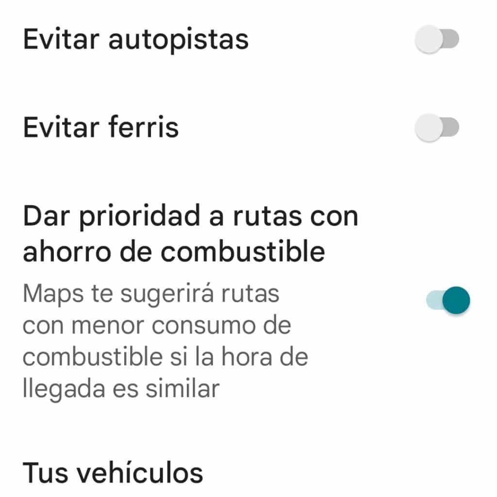Trrucos para Google Maps. mejor ruta para ahorrar en vombustible
