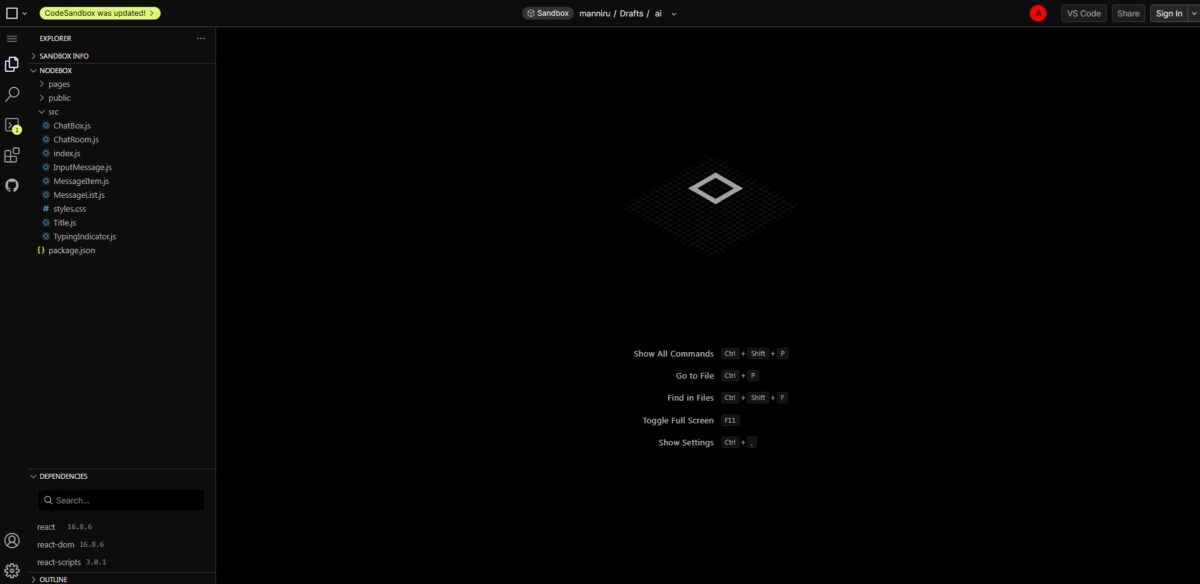 CodeSandbox AI - programar con IA