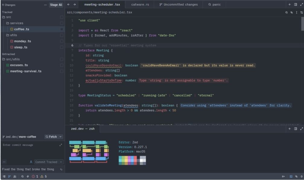 Zed AI Editor, programar con IA