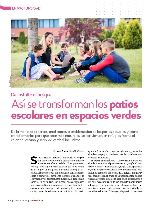Así se transforman los patios escolares en espacios verdes
