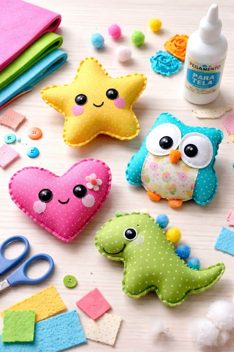 Muñecos de tela rellenos manualidades sin coser