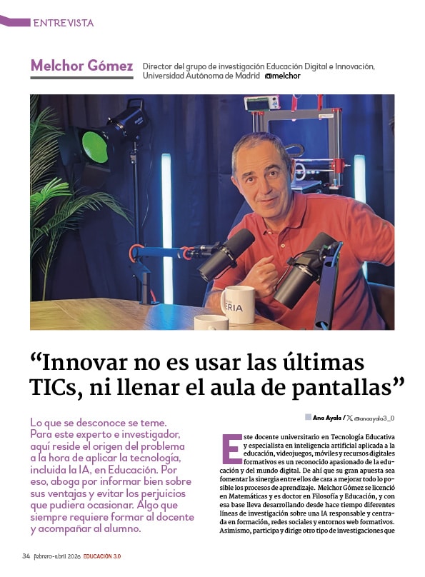 “Innovar no es usar las últimas TICs, ni llenar el aula de pantallas”