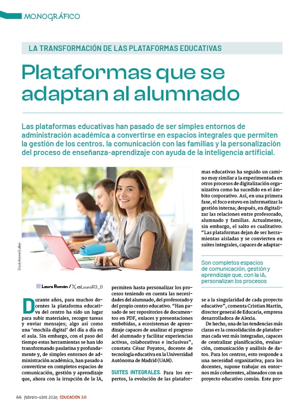 Monográfico. La transformación de las plataformas educativas