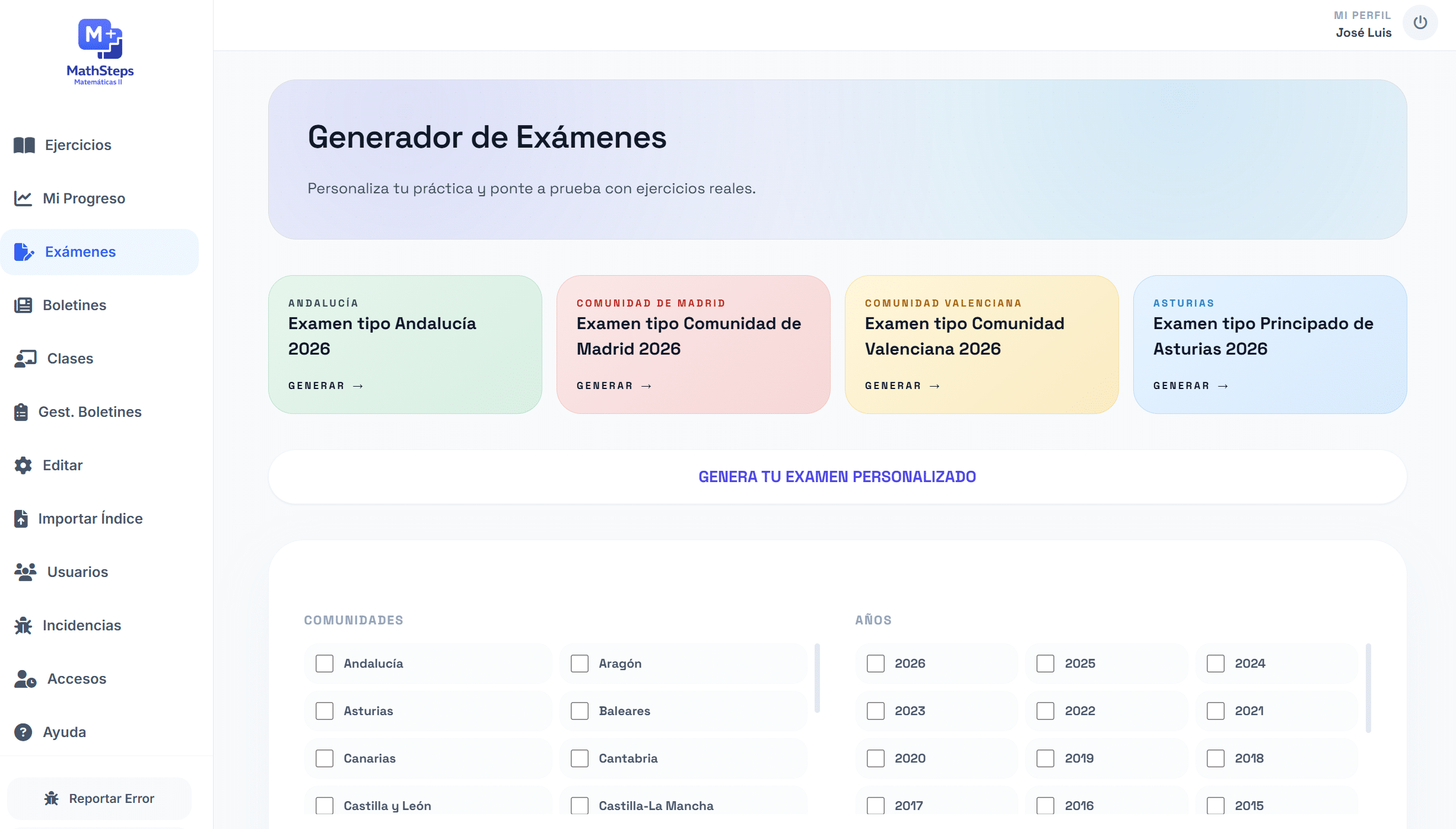 Mathsteps IA matemáticas generados de exámenes