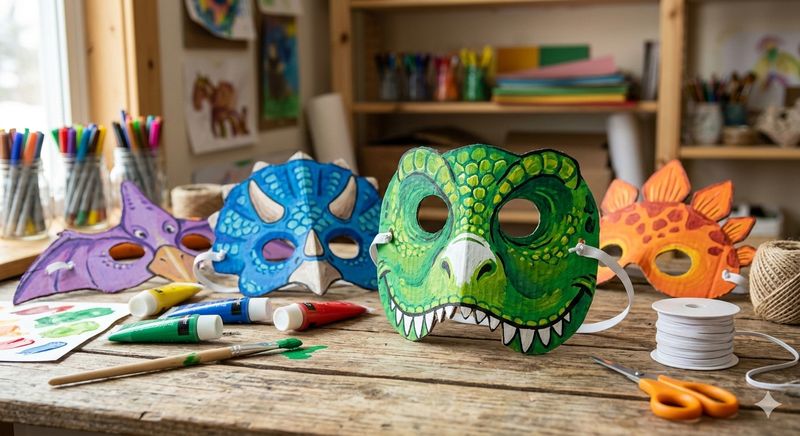 Máscaras de dinosaurio