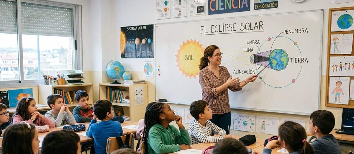 eclipse solar 2026 en el aula