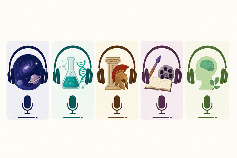 Los mejores podcast por tematica  para aprender ciencia, historia o psicología