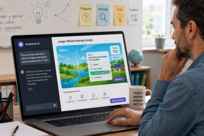 docente creando un recurso interactivo con IA